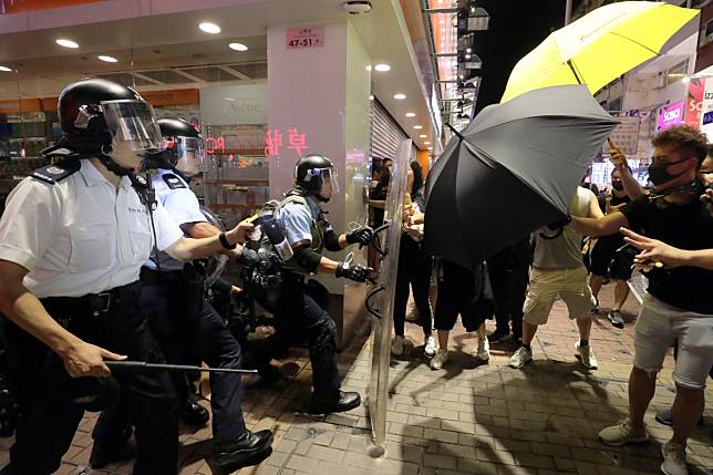 Protesters clashes with police in Mong Kok after marching to the West Kowloon High Speed Rail Link Terminus earlier this month. Photo: Sam Tsang