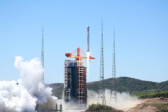 A Long March-6C carrier rocket carrying four satellites blasts off from the Taiyuan Satellite Launch Center in north China's Shanxi Province, May 7, 2024. (Photo by Wang Zenghe/Xinhua)