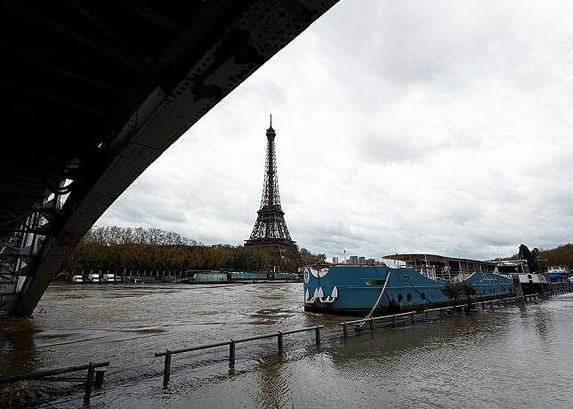 Paris 2024 Olympics countdown clock moved and covered as River Seine waters rise