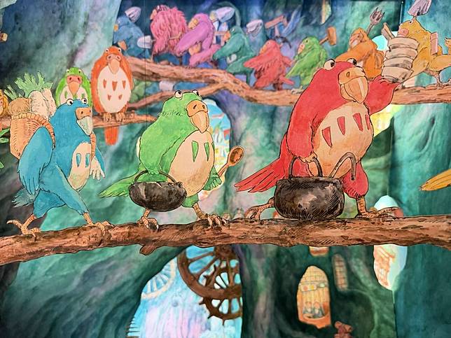「全景盒展」展出《蒼鷺與少年》全新畫作。（© Studio Ghibli）