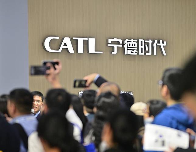 People visit the booth of CATL at the 12th Energy Storage International Conference and Expo (ESIE) at Shougang Exhibition and Convention Center in Beijing, capital of China, April 11, 2024. (Xinhua/Yin Dongxun)