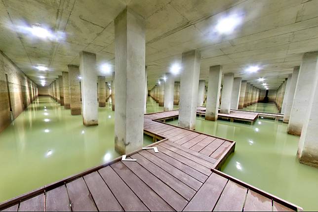 網友發現，桃園本次豪雨中影響較小，竟是「地下宮殿」立大功。圖／翻攝自桃園是政府水務局