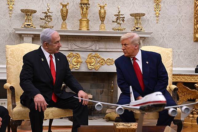 美國總統川普7日於白宮會晤以色列總理尼坦雅胡。(圖:X@IsraeliPM)