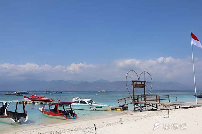印尼吉利群島德拉望安島的渡船口。（蔡娪嫣攝） 