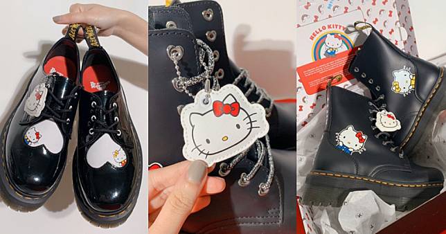 ＃Dr. Martens X Hello Kitty：Jadon HK 厚底八孔馬汀靴，$NT.8,680