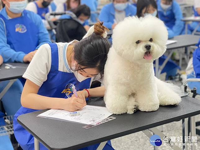 寵物經營科上課情形。林重鎣