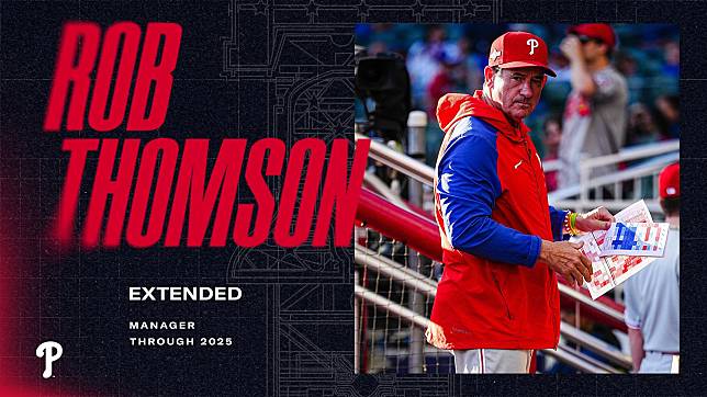 Rob Thomson帶兵有方，費城人隊續約至2025年。（取自費城人隊X）