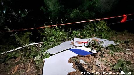 東航MU5735航班2022年3月墜毀在廣西山區。圖為涉事波音737客機的殘骸