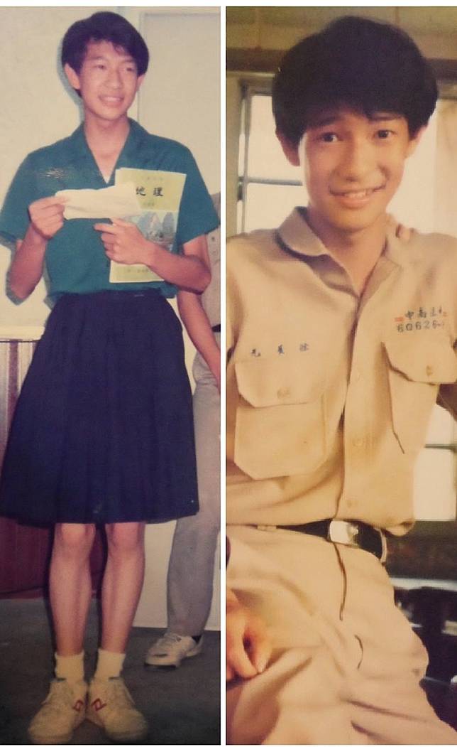 徐展元今於臉書po文，曬出自己37年前身穿北一女制服的照片。（翻攝自徐展元臉書）
