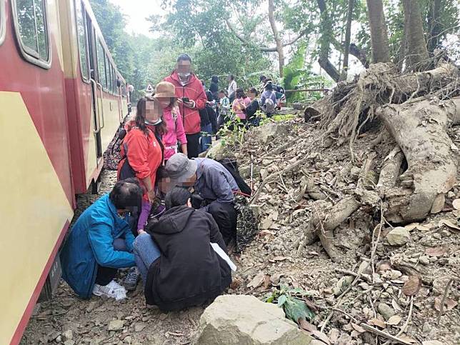 阿里山火車14日發生遊客違規至軌道區域遭撞事故，阿里山林業鐵路及文化資產管理處15日表示，事故已涉及公共危險罪，將請執法單位確認違規遊客身分，並調查其違規事實送辦，同時也要對旅行社究責。（阿里山林業鐵路及文化資產管理處提供）中央社記者姜宜菁傳真113年12月15日