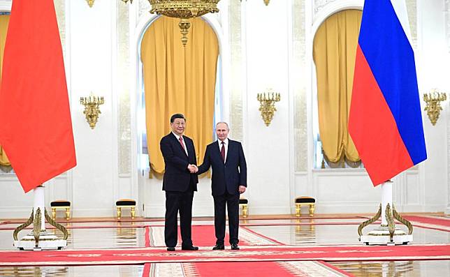 中國國家主席習近平和俄羅斯總統普丁。 圖：翻攝克里姆林宮網站
