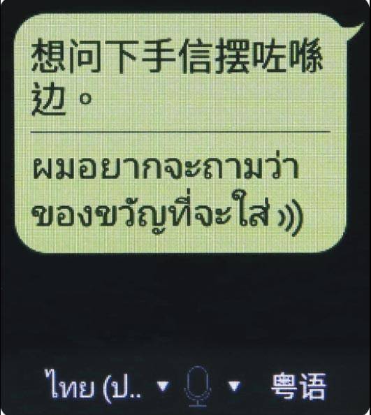 當記者拿出翻譯器向店員查問時，雖然對方表現出驚奇的表情，但聽到泰語發音後都明白當中意思，完成任務。（屏幕截圖）