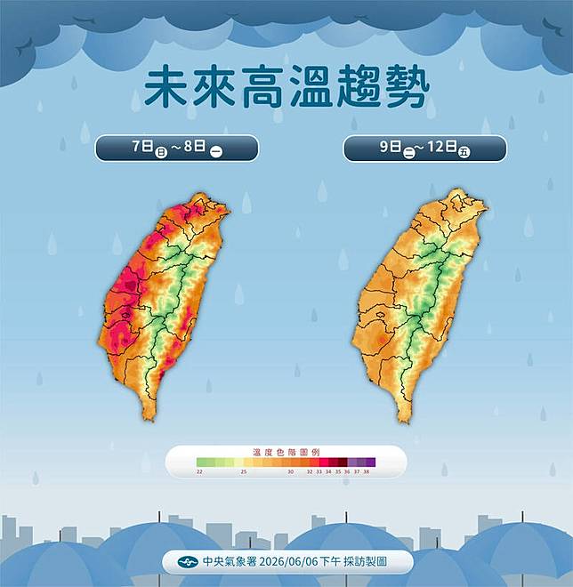 未來高溫趨勢。(圖由氣象署提供)
