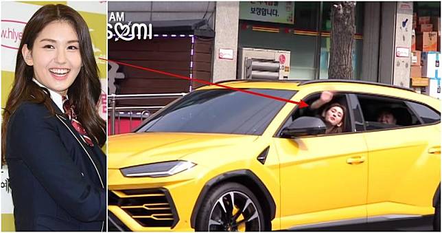 韓國女歌手Somi駕着名車出巡，讓網民嘩然。（網上圖片）