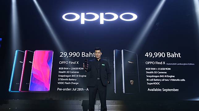 OPPO Find X ประกาศจำหน่ายในไทยกลางงาน 10 ปี ออปโป้ ดีไซน์ไร้รอยบาก-ซ่อนกล้อง 3D ราคา 29,990 บาท