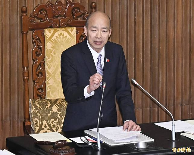 台灣民主基金會今天(10日)下午召開董事會，全體出席董事共同推舉韓國瑜(見圖)擔任董事長。(資料照)