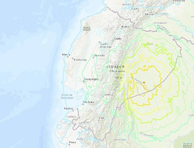 震央位於該國聖地亞哥省東南東方，深度大約113公里。