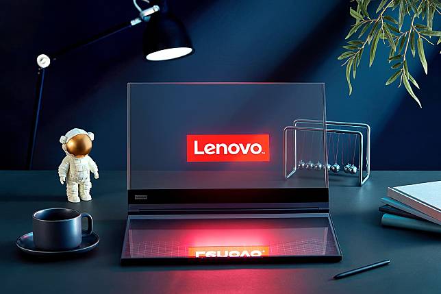 充滿未來風格的 Lenovo ThinkBook 透明螢幕概念筆電