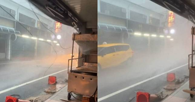 凱米颱風侵台「花蓮遇強風暴雨」　計程車遭強風「吹倒退」超驚人