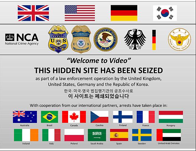 世界最大的兒童色情網站「Welcome to Video」已遭聯手破獲。   圖：翻攝自美國司法部