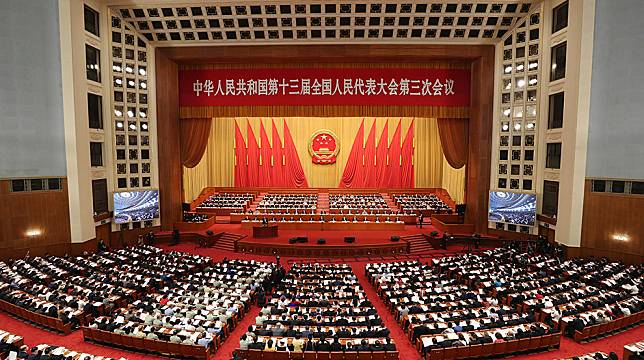 中共全國人大今（28日）表決通過「港版國安法」。   圖：新華網