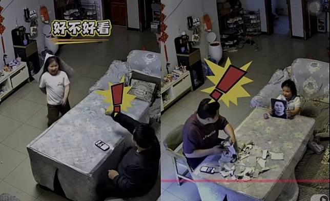 中國一名女童因一連串充滿「黑幽默」的惡作劇舉動，被家中監視器全程錄下並在網路爆紅，把親生父親逼到精神崩潰邊緣。（翻攝自微博）