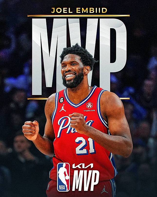 恩比德拿下今年度的MVP。(圖片取自NBA推特)