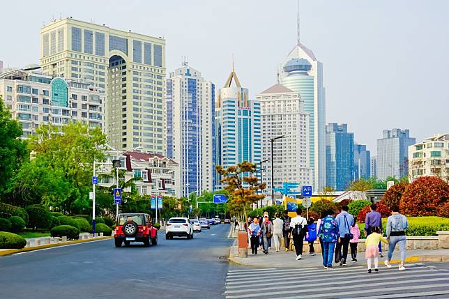 A view of modern skyline in Qingdao city financial district in Shandong. Photo: Shutterstock