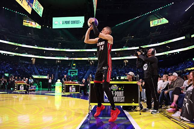 NBA全明星週三分球大賽由熱火的「英雄哥」赫洛（Tyler Herro）奪冠。法新社