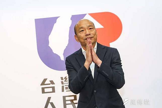 20191114-國民黨總統參選人韓國瑜14日出席「藍天再現，台灣UP」主視覺公布記者會。（顏麟宇攝）