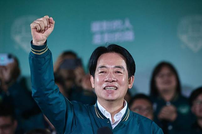民進黨總統候選人賴清德宣布當選中華民國第16任總統。資料照片 林林攝