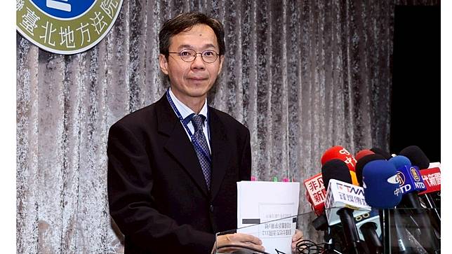 高虹安案宣判，台北地院召開記者會，圖為行政庭長黃柄縉。廖瑞祥攝