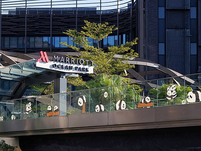 The panda decoration at Hong Kong Ocean Park Marriott Hotel (Photo: courtesy of Hong Kong Ocean Park Marriott Hotel)