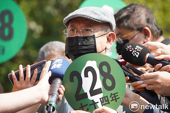 李勝雄反對馬英九出席二二八紀念活動，要求台灣國家聯盟向北市府清楚表態。   圖：林昀真/攝