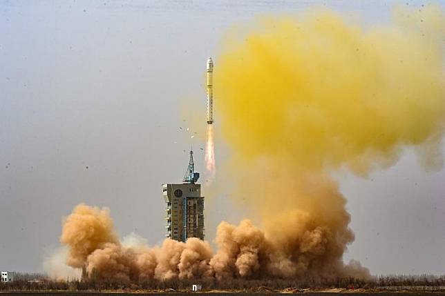 A Long March-2D carrier rocket carrying Yunhai-2 02 satellites blasts off from the Jiuquan Satellite Launch Center in northwest China, March 21, 2024. (Photo by Wang Jiangbo/Xinhua)