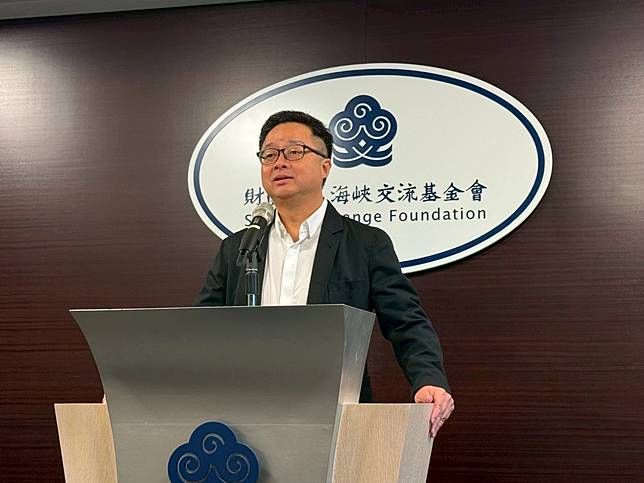 海基會秘書長羅文嘉2026.5.22主持例行記者會，回應美國AIT處長谷立言稱國民黨主席鄭麗文時將會被問到為何從反共轉變為納共。郭宏章攝