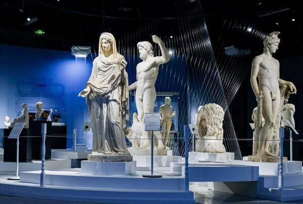 The statues of various Greek deities are among the cultural treasures to go on  show at the exhibition.