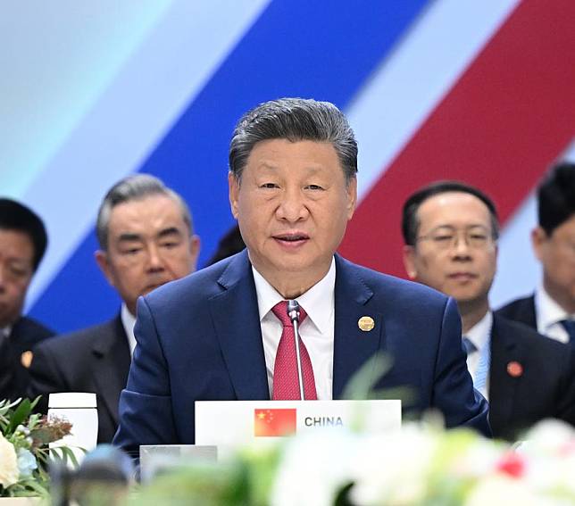 Chinese President Xi Jinping addresses the 16th BRICS Summit in Kazan, Russia, Oct. 23, 2024. (Xinhua/Xie Huanchi)