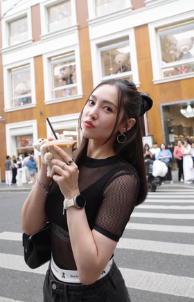 Bella Ranee makes a splash in a luxurious look in the heart of Shanghai