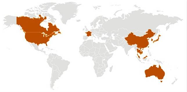 全球出現確診疫區。(圖片：美國疾病防治中心 CDC) 