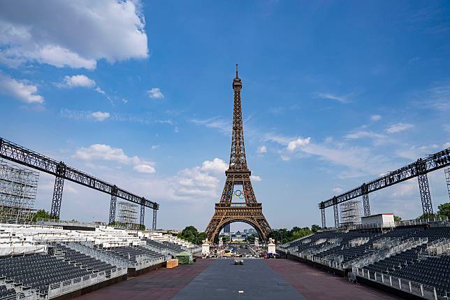 This photo taken on June 26, 2024 shows a general view of the Trocadero and the Eiffel Tower in Paris, France. (Xinhua/Sun Fei)