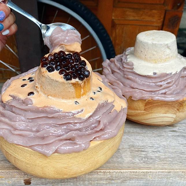 ▲泰國版的芋泥冰-「泰奶芋泥冰」一碗$130 (圖/妙純)