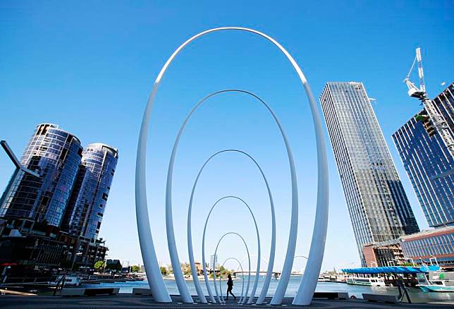 This photo taken on April 29, 2024 shows a view of Elizabeth Quay in Perth, Australia. (Xinhua/Ma Ping)