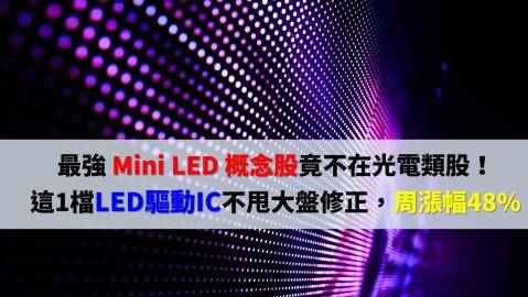 最強 Mini LED 概念股竟不是光電股！這 1 檔 LED 驅動IC廠不甩大盤修正，周漲 48%...