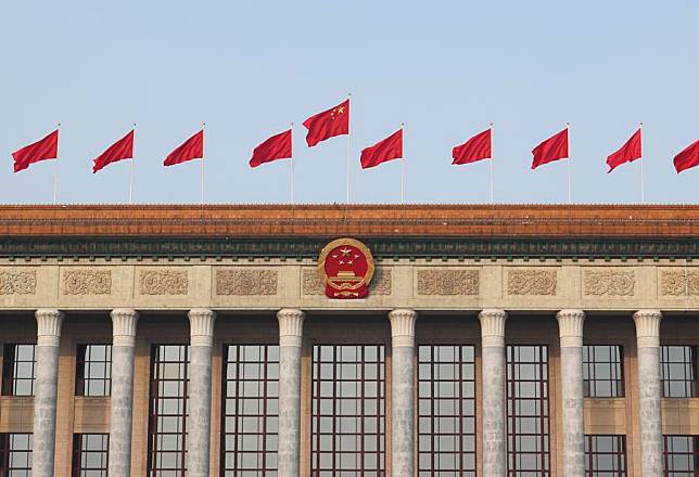 This photo taken on March 7, 2024 shows the Great Hall of the People ahead of the second plenary meeting of the second session of the 14th National Committee of the Chinese People's Political Consultative Conference (CPPCC) in Beijing, capital of China. (Xinhua/Wang Jingqiang)