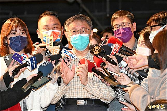 台北市長柯文哲昨接受媒體訪問。(記者田裕華攝)