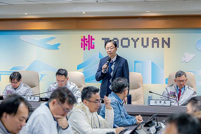 桃園市長張善政主持市政會議。圖：市府提供