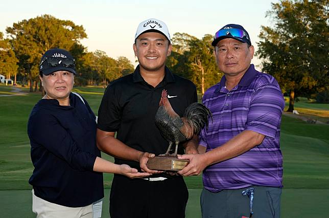 俞俊安的父母親見證兒子奪冠。（Getty Images）