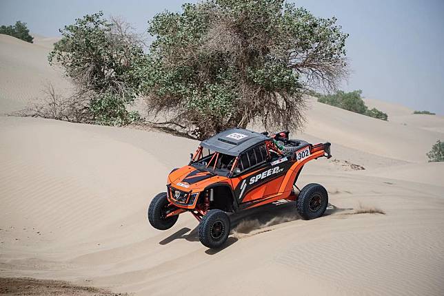 Max Gordon of the Black Bear Tires SPEED-UTV competes during the Taklimakan Rally. (Photo provided by interviewee)