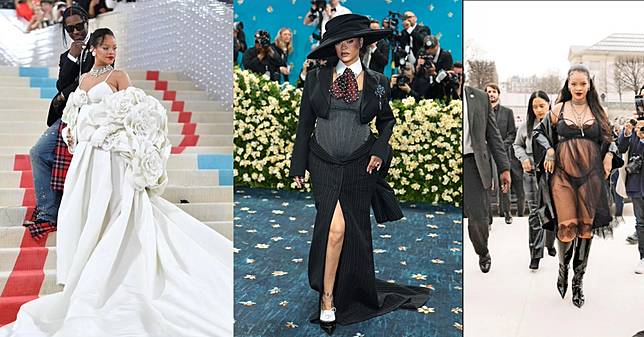 孕肚就是她最時髦的配件！蕾哈娜挺肚驚艷Met Gala，無聲宣布三寶媽進階中